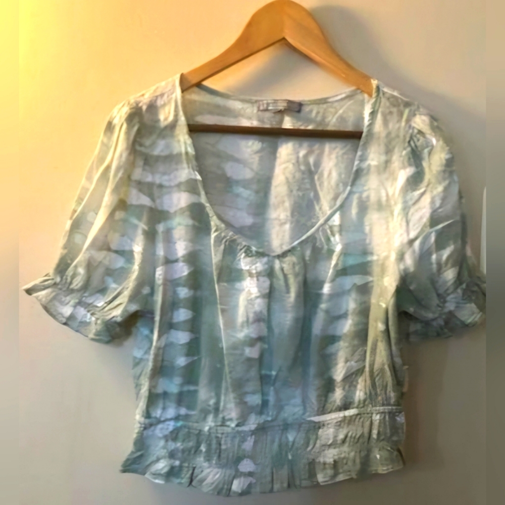 Good Luck Gem Tie-Dye Print Blouse